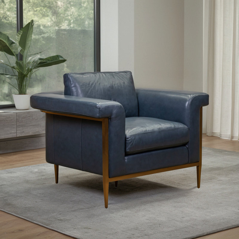 Chaise Jaedyn, Cuir véritable Nautilus