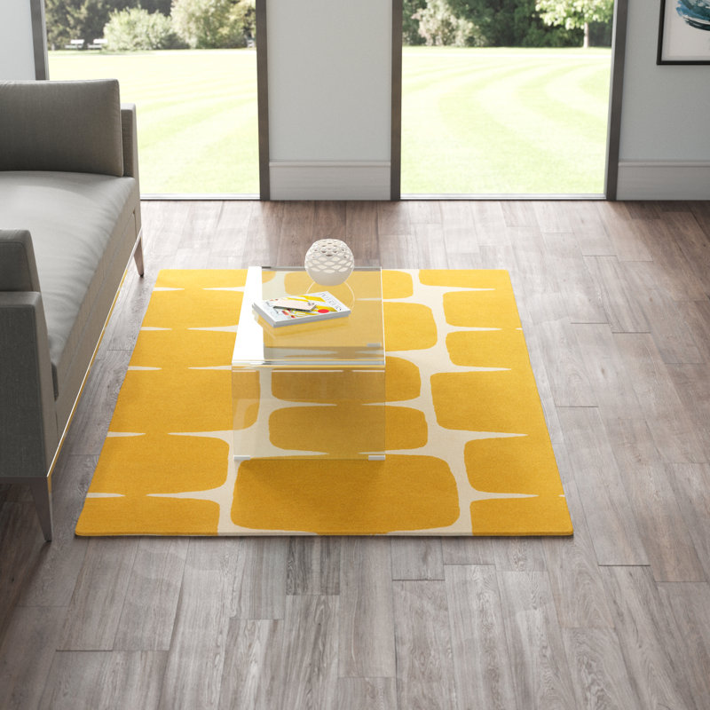 Guyette Hand Tufted Wool Geometric Indoor Rug, Rectangle 2' x 3'