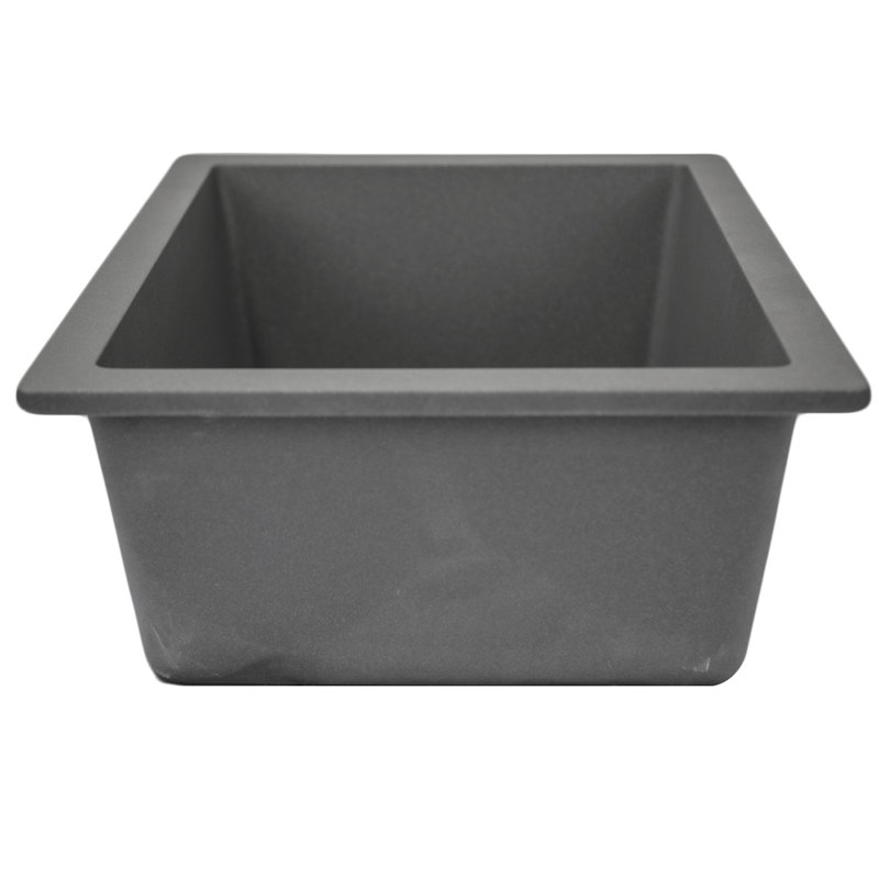 15'' L Single Basin Kitchen Sink, Titanium