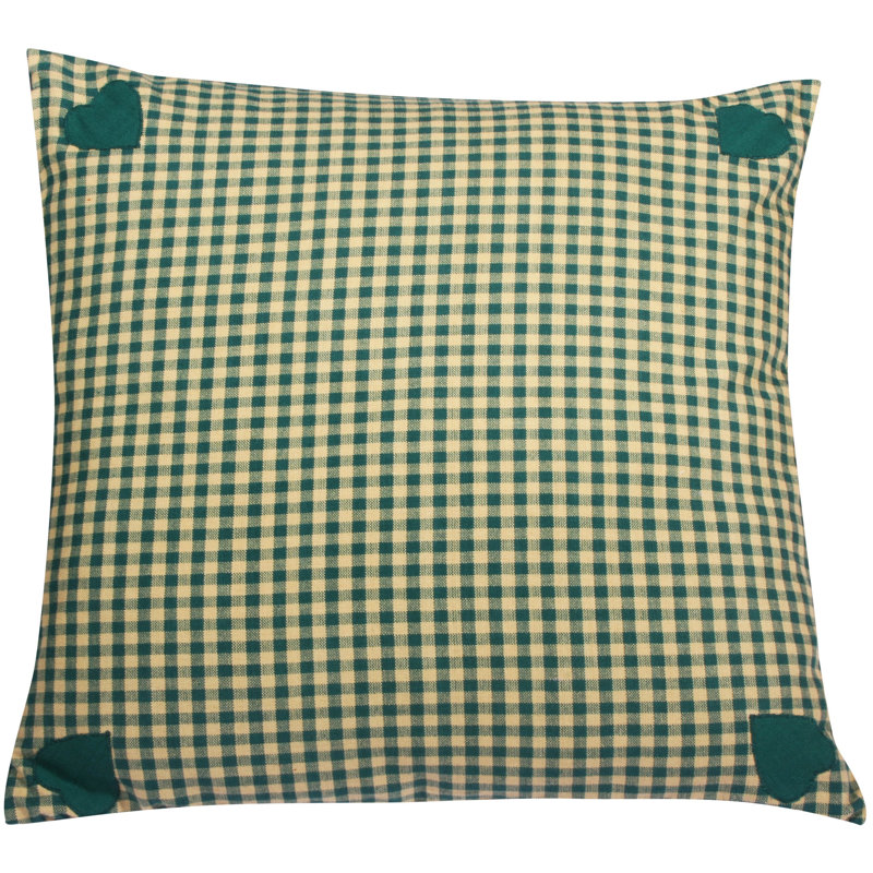 Johnnie Plaid Square Cushion, Green