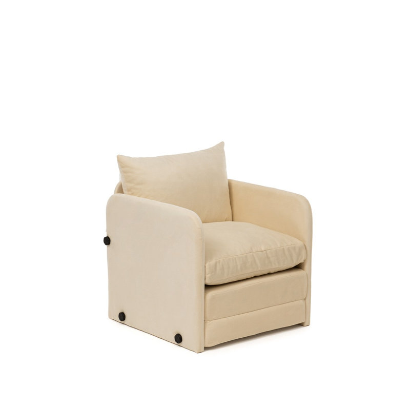 Modern 1-Seat Sleeper Sofa Bed, Cream Color | 100% Metal Frame, 100% Polyester Fabric | Sofa Dimensions: 26.8 x 27.6 x 25.9 in | Bed Dimensions: 78.7 x 23.6 in | Comfortable & Stylish for Small Spaces, Easy to Transform