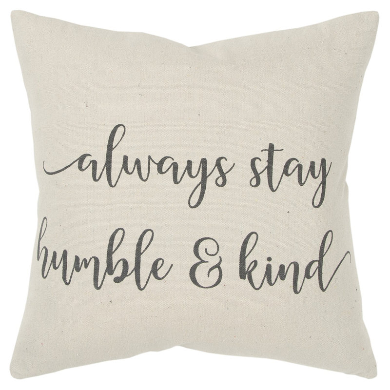 Gray Cream Humble And Kind Throw Pillow