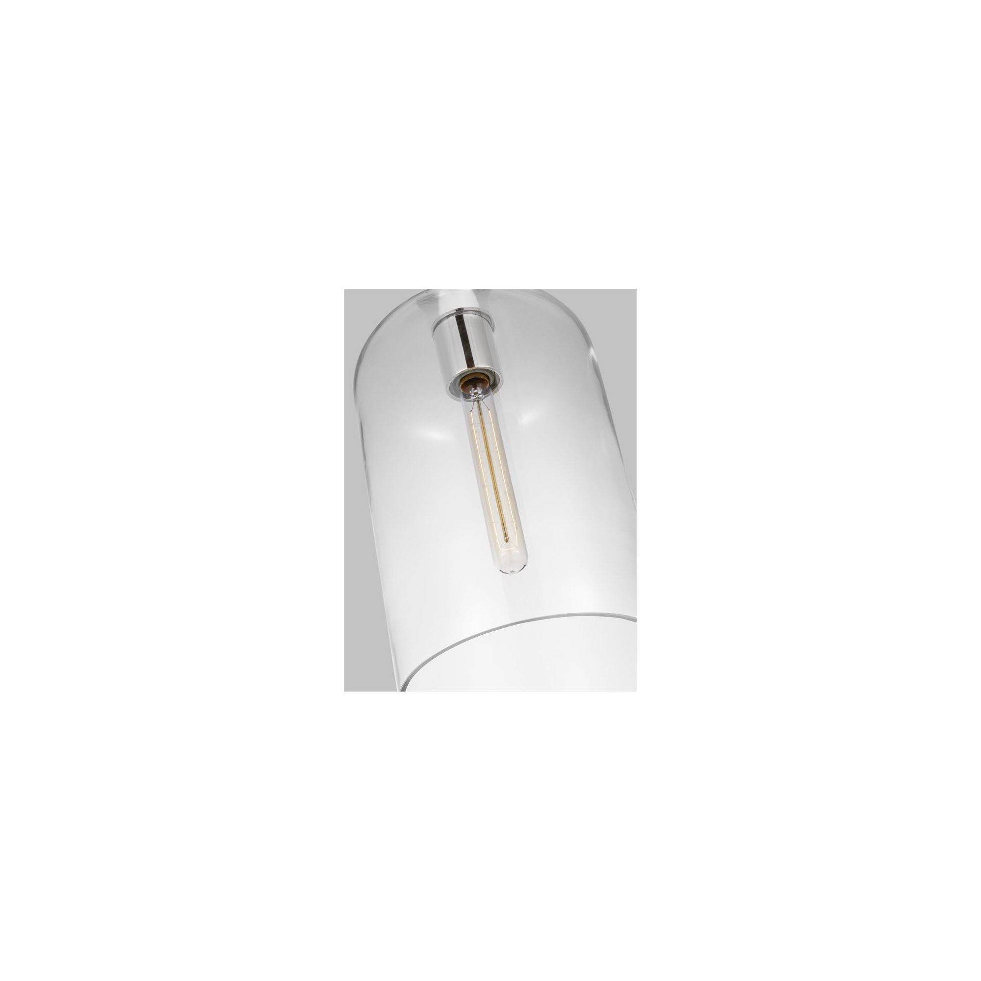 Tegan Single Light Glass Dimmable Pendant, Polished Nickel