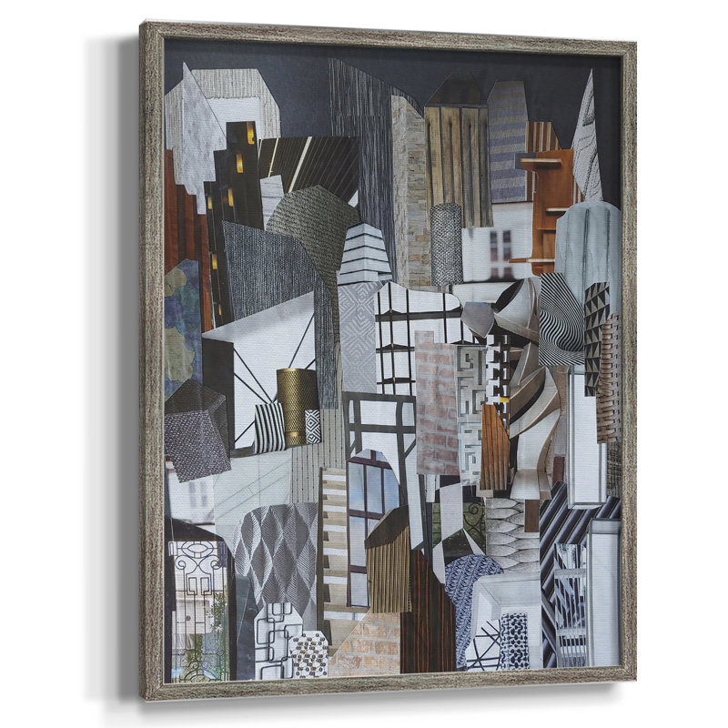 Western Metropolis Framed Print - Solid Wood, 11" H x 9" W