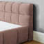Structure de lit rose très grand avec tête de lit - Tissu d'ameublement en chenille épais sans sommier tapissier 88,5 po x 85,5 po x 24 po