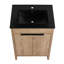 Meuble-lavabo autoportant avec lavabo en céramique et 2 portes d'armoire à fermeture en douceur-813950321