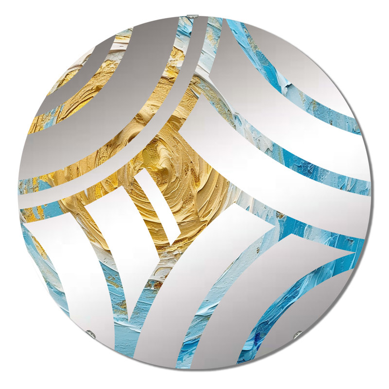 Cawston - Miroir décoratif à vague centrale, 23,6 po x 23,6 po