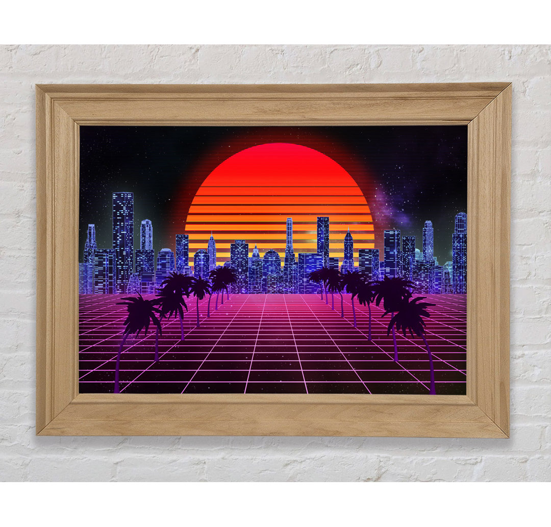 Sunshine City Retro - Einzelne Bilderrahmen Kunstdrucke