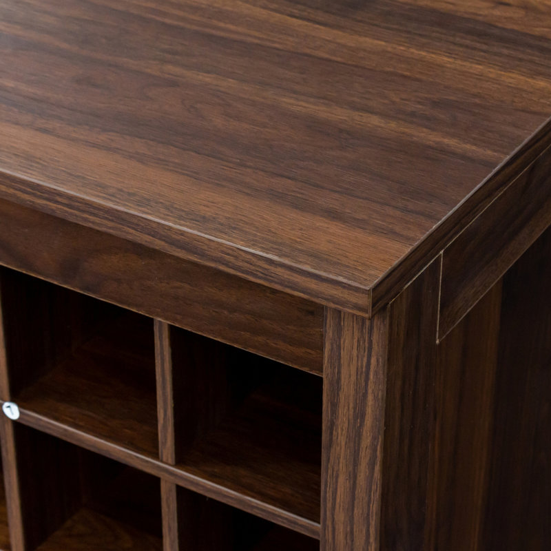 Buffet modulaire pour 32 bouteilles de vin - Finition noyer brun avec capacité 32