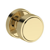 Vashon Privacy Knob with Recessed Round Rose in Unlacquered Brass