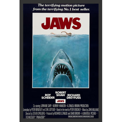 « jaws », affiche rétro encadrée de films