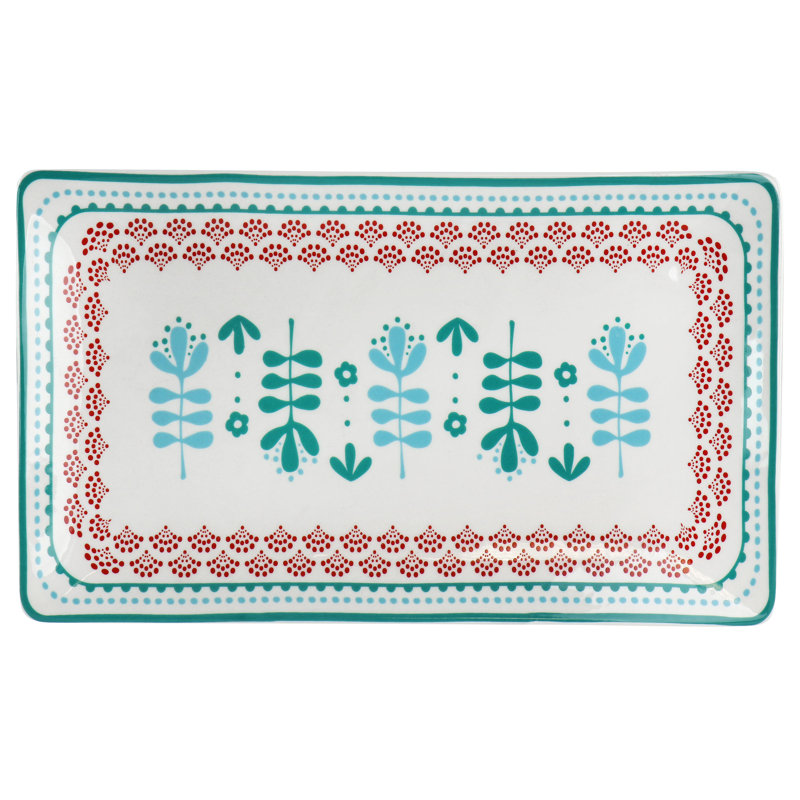 Gibson Home Rectangular Ceramic Tray