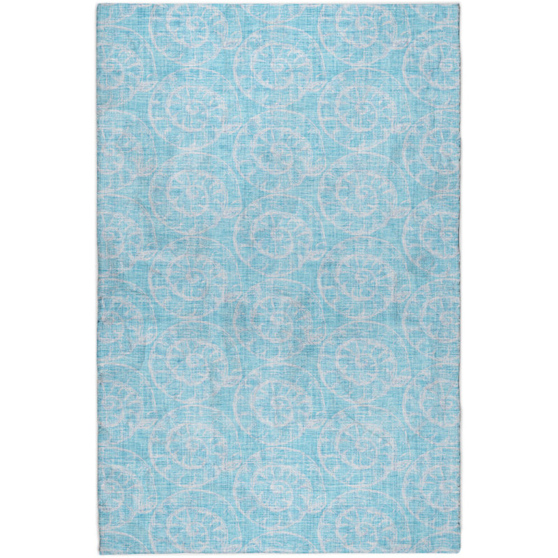 Premium Machine Washable Dream Shag ADS190 Nautilus Rug, Aqua, 5' x 7'6"