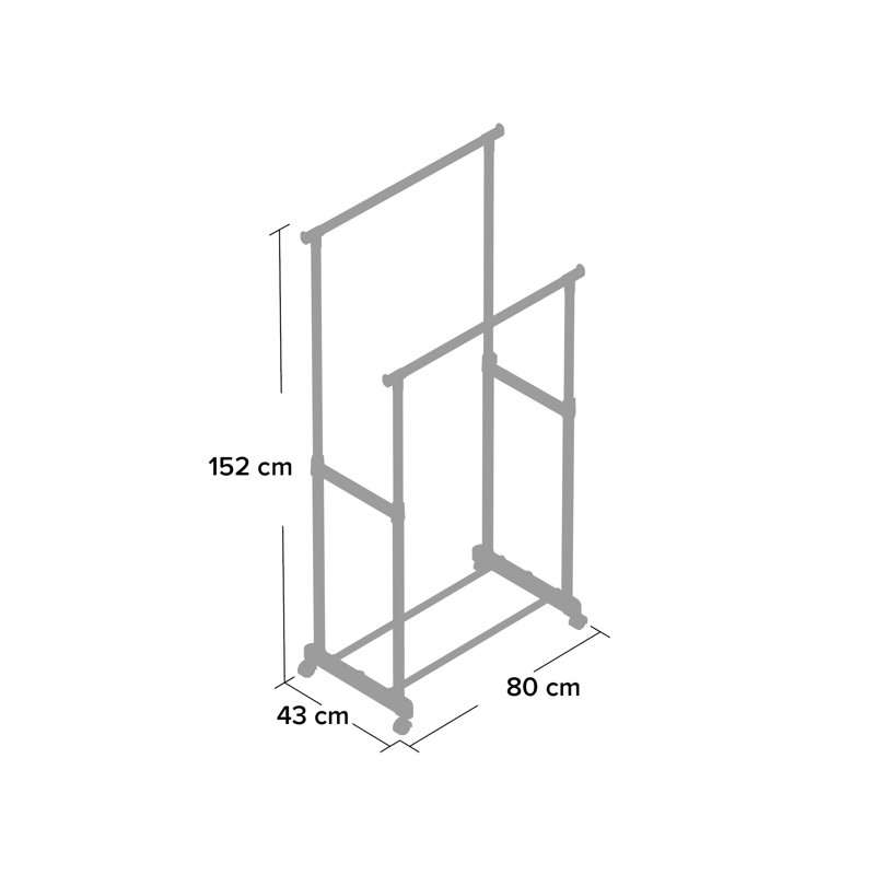 80cm Rolling Clothing Rack