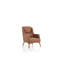 Chaise d'appoint moderne rembourrée avec dossier touffeté sculpté, pieds en bois massif-467235469