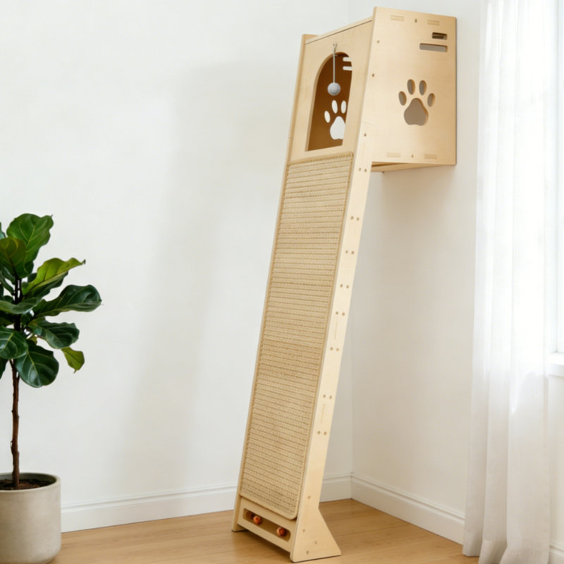 42.1‘’H Cat Tower With Scratching And Cat Condo Perch For Large Cats
