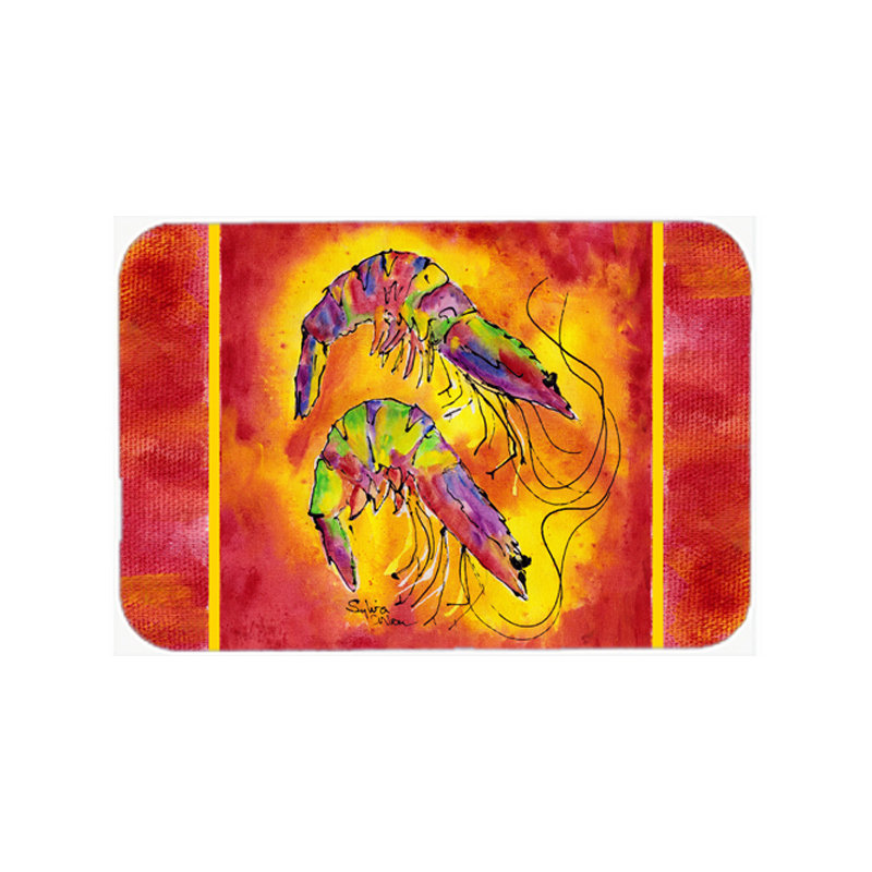 Caroline's Treasures Bright Shrimp Glass Cutting Board