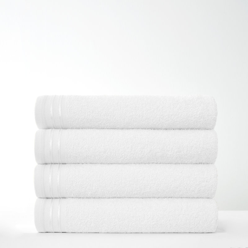 4pk Wilsford Bath Sheet 75x135, White