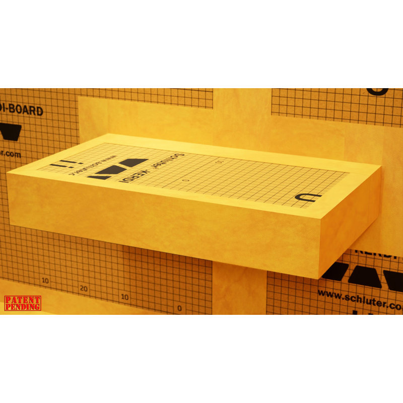 24in. × 10in. × 4in. The Original Floating Shower Bench Kit® with Orange Waterproof Board® – Original Shower Bench Bracket®