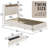 Upholstered Bed Frame with 3 Drawers, Bed with Storage Headboard and Charging Station-1254871270-1248422149