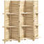 Paravent de chambre à coucher en bois naturel, 5 panneaux de 170 cm de hauteur, avec 3 étagères et rangement pliable, occultant et 3 étagères.