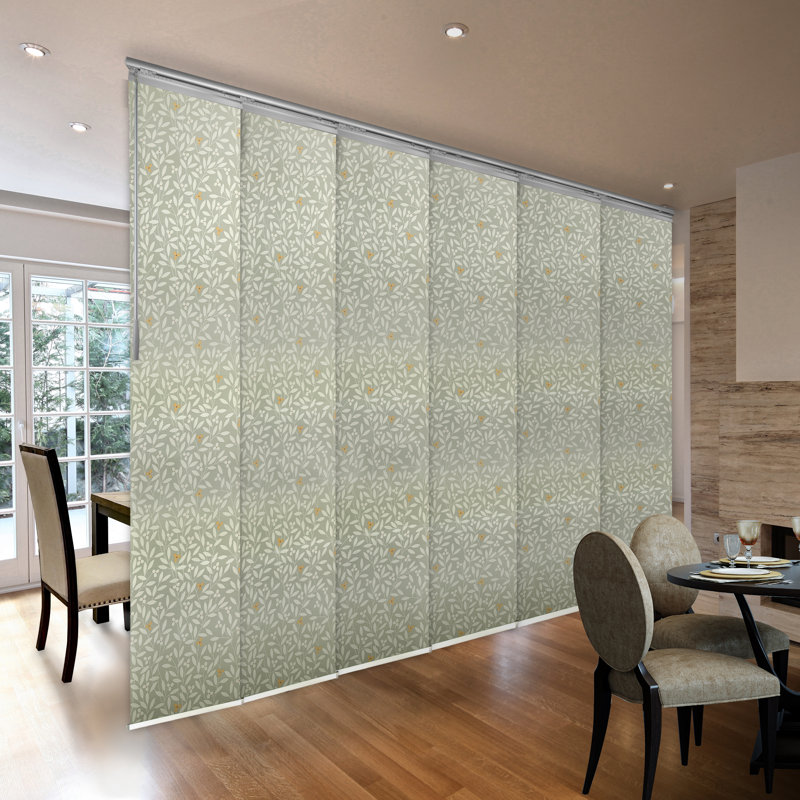 Semi Sheer Vertical blind, Satin Nickel, 130''W x 94''L