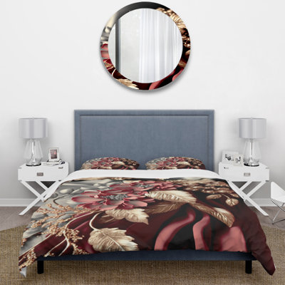 Ensemble de housse de couette en microfibre / polyester Vintage Glam Rose IV Bedding