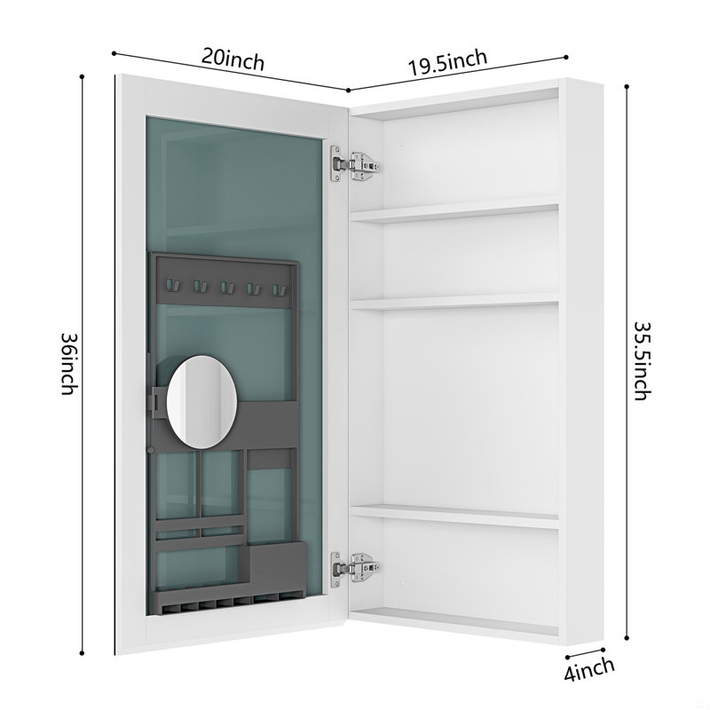 Armoire à pharmacie 36 po H, H 4,8 po x l 36 po x P 20 po