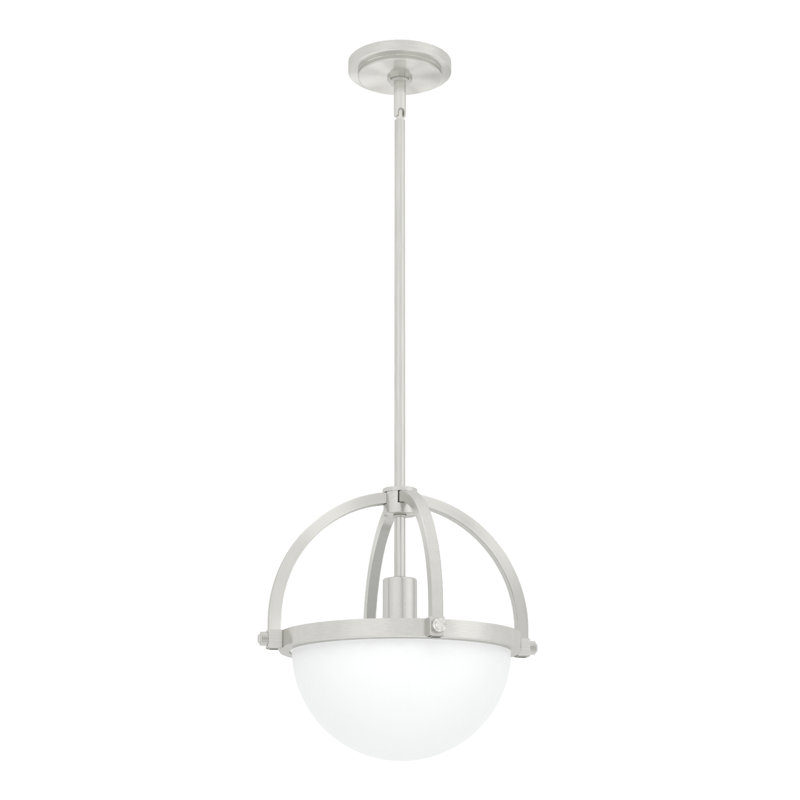 Wedgefield 1 - Light Shaded Globe Pendant, Brushed Nickel