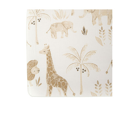 Safari Animal Crib Sheet, Brown and White, 100% Cotton, Kendi Collection by Crane Baby