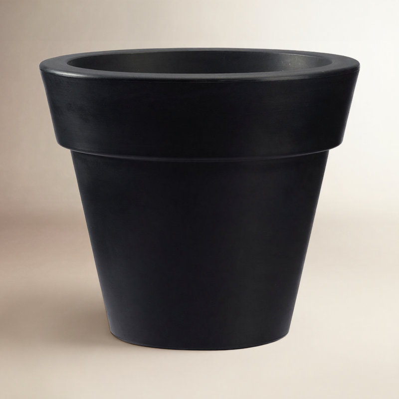 Pot à fleurs en plastique, H 13,2 po x l 15 po x P 15 po, Noir