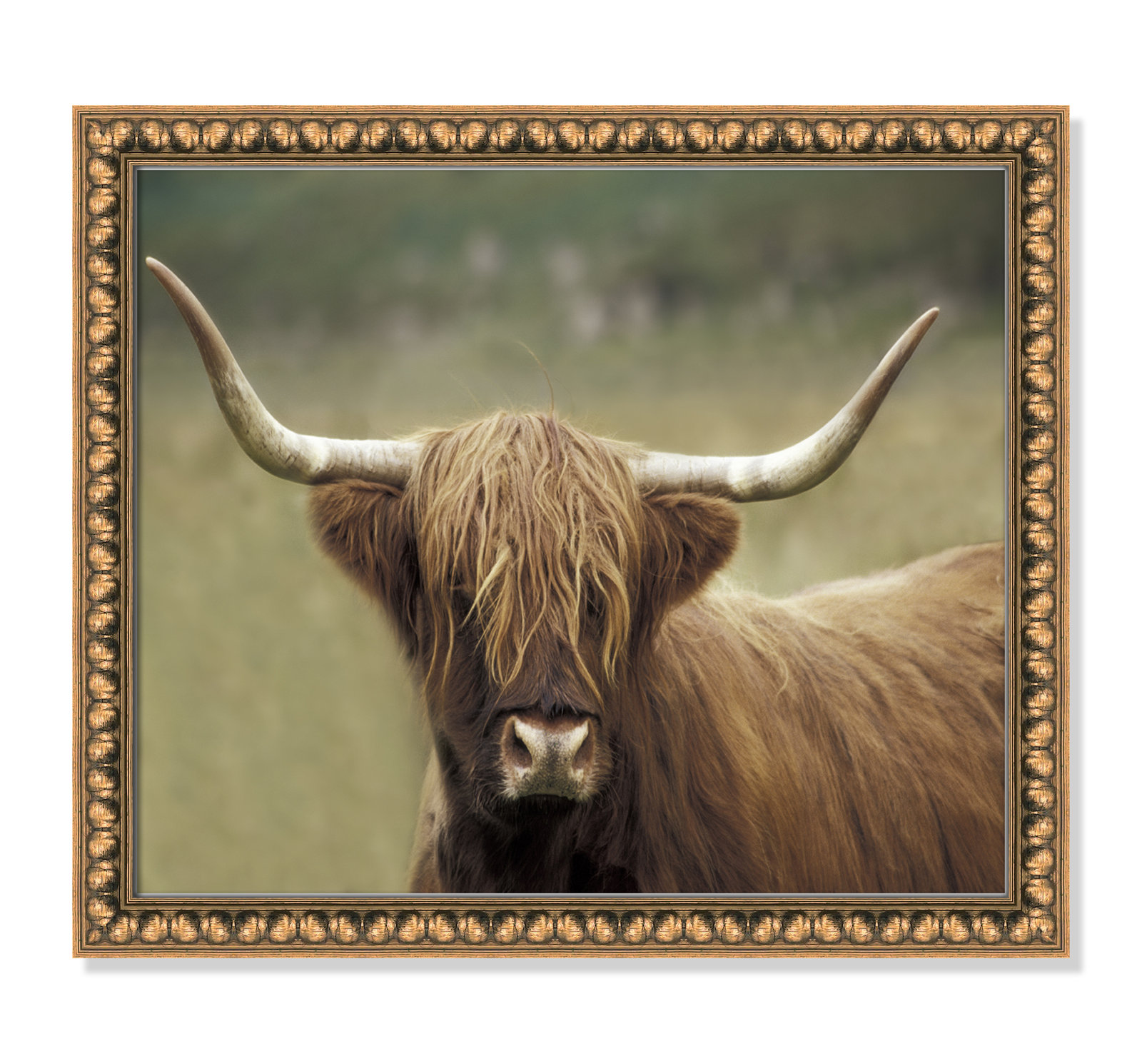 Frederic "Highland Afternoon" Print, 17" H x 20" W x 1.13" D, Gold Bead Framed