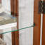 Vitrine 2 portes avec portes en verre trempé, armoires de terrasse avec panneau arrière en miroir et tablettes réglables, vitrine éclairée pour la maison, ampoule de bureau incluse