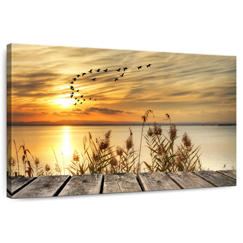 Kerrick, coucher de soleil en mer, H 34 po x l 51 po