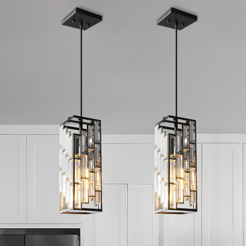 Catine - Pendant Lights Kitchen Island, Adjustable Pendant Light Fixture for Kitchen Island Dinning Room Bedroom, Matte Black