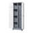 Broom Storage Cabinet With Locking Doors And Shelves, 65" H Metal Storage Cabinet With Hanging Rod & S-Hooks, Cleaning Tool Storage Cabinet Grey-1442235705