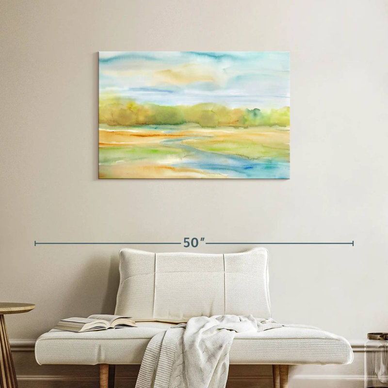 Aquarelle Avery, paysage I, H 24 po x l 36 po