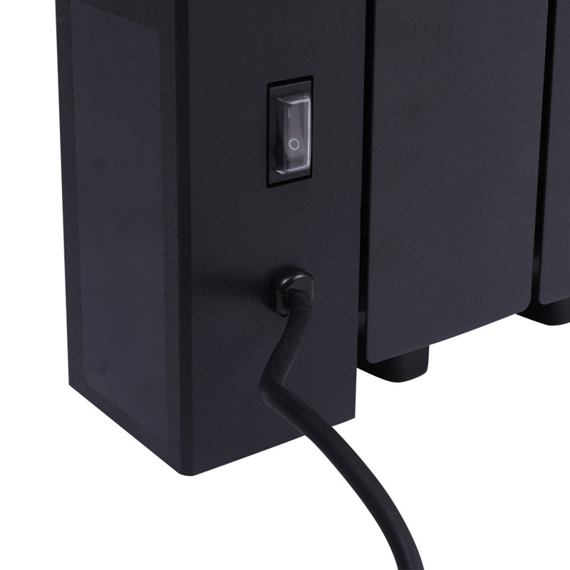 Symple Stuff 5120 BTU Electric Panel Space Heater with Adjustable Thermostat, 58cm H x 44.5cm W x 5.8cm D, Black, 1000W