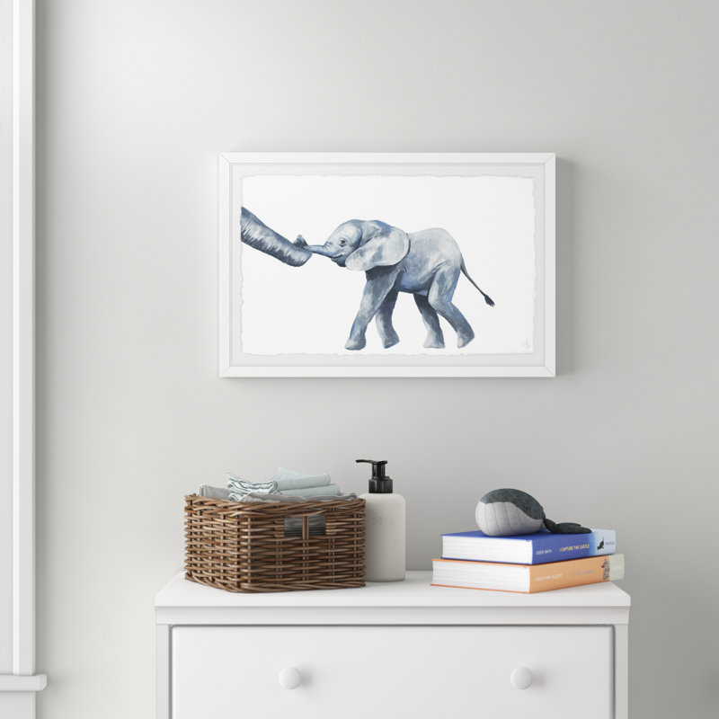 Emelia Elephant Trunks Framed Print, 8" H x 12" W x 1.5" D