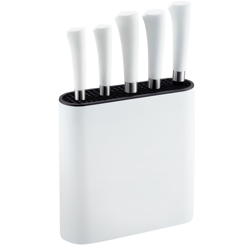 NETTA 6 Piece Stainless Steel Knife Block Set, White