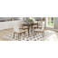 Ensemble de table de salle à manger 5 pièces avec une table à structure en bois massif et 4 chaises rembourrées pour la salle à manger, noyer et beige clair