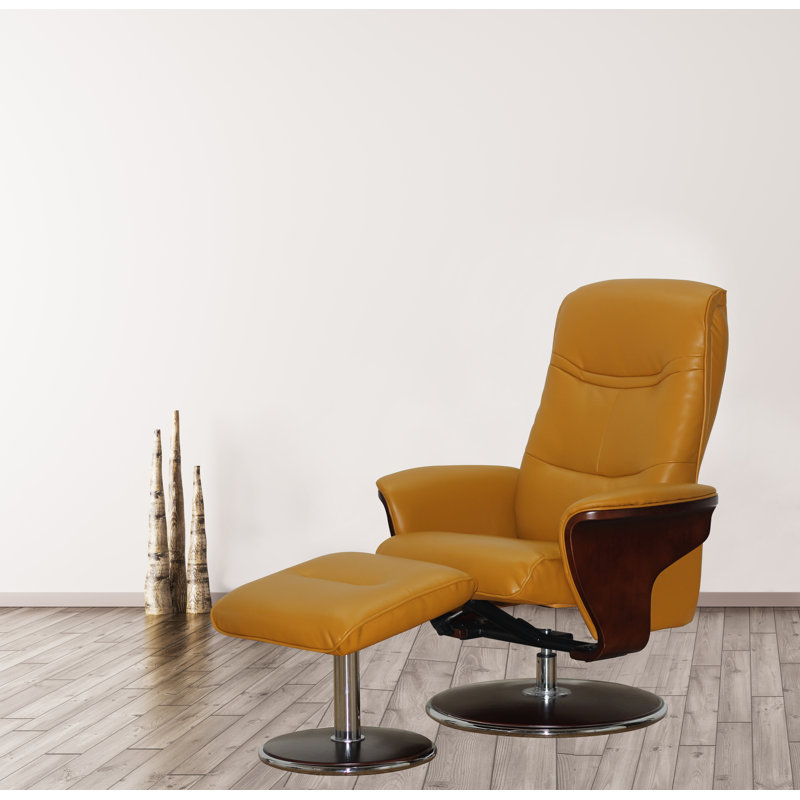Faux Leather Swivel Recliner