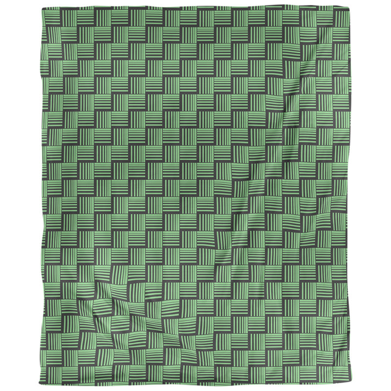 Tissu basketweave contrast, Vert, L 58 po x l 36 po, Sergé de coton
