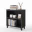 Bibliothèque ouverte à 2 niveaux, rangement en bois d'ingénierie de l 27,56 po, tablette avec pieds pour le salon, la chambre à coucher, le bureau personnel, noir-1571332130
