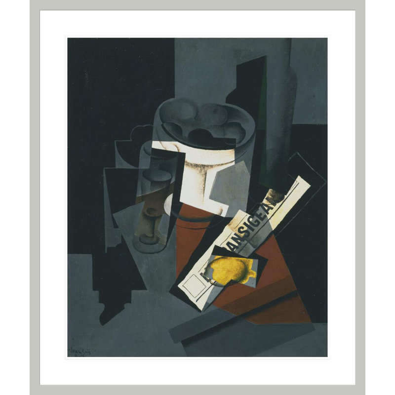 Nature morte avec un journal par Juan Gris - impression numérique sur estampe numérique, H 39,41 po x l 33,5 po