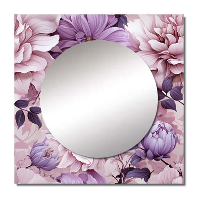 Tonji - Floral Square Mirror For Wall Art Decor
