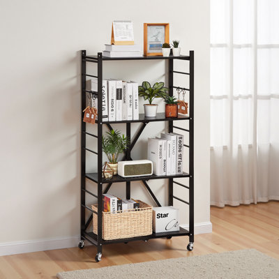Tablette de rangement pliante avec roulettes