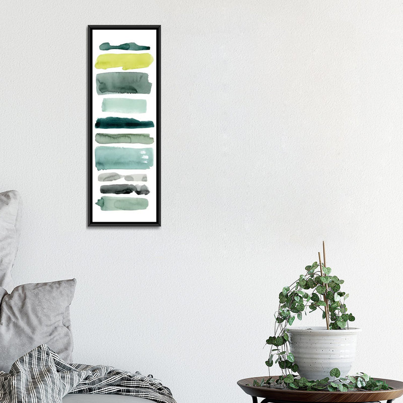 «Sea Strokes I», reproduction d'impression sur toile tendue, H 36 po x l 12 po x P 1,5 po, Toile avec cadre noir