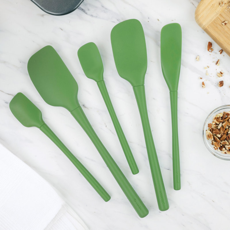 Ensemble de 5 spatules en silicone Tovolo Flex-Core pour la cuisson et la cuisson, Pesto
