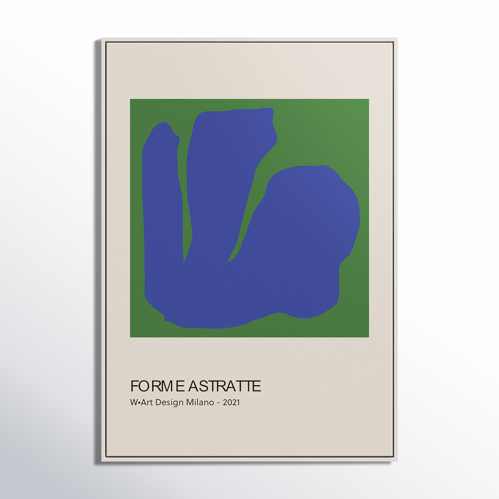 Forme Astratte Blue & Green by Romina Gadler, 20" H x 14" W x 1.25" D, White Framed Canvas